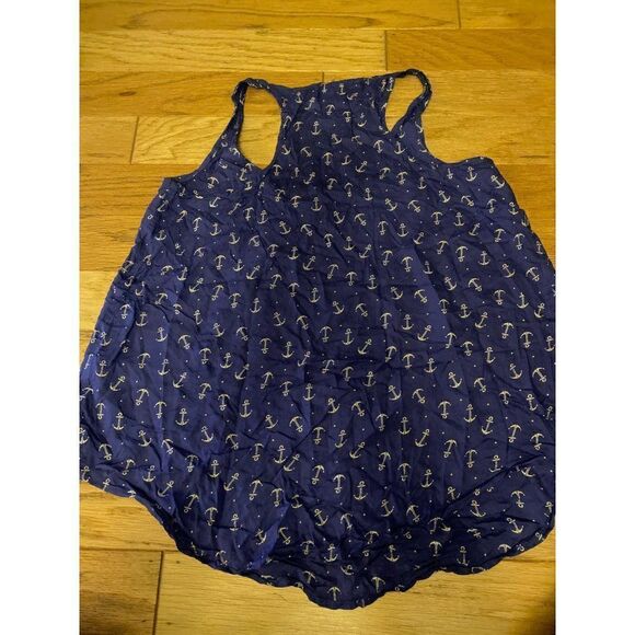 ASOS, women's maternity blue anchor patterned racerback tank top size 6 - Picture 4 of 8